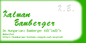 kalman bamberger business card